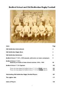 Bedford School and Old Bedfordian Rugby Football  Index