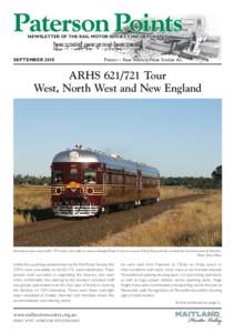 Paterson Points NEWSLETTER OF THE RAIL MOTOR SOCIETY INCORPORATED SEPTEMBER[removed]Patron ~ Rear Admiral Peter Sinclair AC