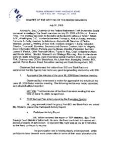 Minutes of the Meeting of the Board Members, July 20, 2009