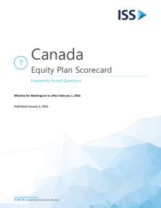 Canada Equity Plan Scorecard Frequently Asked Questions Effective for Meetings on or after February 1, 2016 Published January 4, 2016