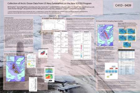 Collection of Arctic Ocean Data from US Navy Submarines on the New SCICEX Program  C41D[removed]