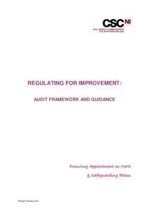 REGULATING FOR IMPROVEMENT: AUDIT FRAMEWORK AND GUIDANCE Ensuring Appointment on Merit & Safeguarding Ethics