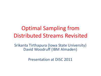 Optimal Sampling from Distributed Streams Revisited