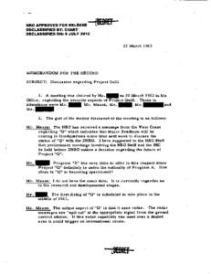NRO APPROVED FOR RELEASE DECLASSIFIED BY: CIIART DECLASSIFIED ON: 9 ,JULY[removed]March 1963