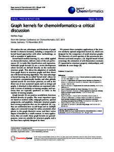 Rupp Journal of Cheminformatics 2011, 3(Suppl 1):O8 http://www.jcheminf.com/content/3/S1/O8 ORAL PRESENTATION  Open Access