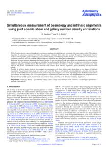 Simultaneous measurement of cosmology and intrinsic alignments using joint cosmic shear and galaxy number density correlations