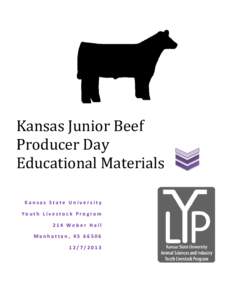 Kansas Junior Beef Producer Day Educational Materials Kansas State University  Youth Livestock Program