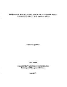 TR 97-4: Hydrologic Report of the Minor Groundwater Basins in Garfield, Grant and Kay Counties