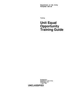 Department of the Army Pamphlet 350–20 Training  Unit Equal