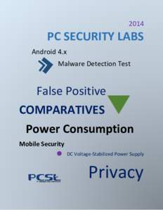 2014  PC SECURITY LABS Android 4.x Malware Detection Test