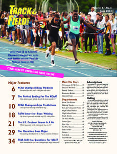 Volume 67, No. 6 June 2014 Gino Hall (l) & Kerron Clement staged an epic 4x4 battle at the Florida