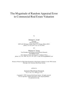 The Magnitude of Random Appraisal Error in Commercial Real Estate Valuation by  Richard A. Graff