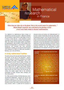 Mathematical research in France