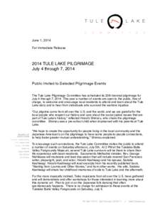 Tulelake Press Release 2014 TLP