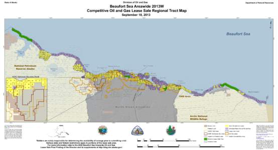 Division of Oil and Gas  State of Alaska Beaufort Sea Areawide 2013W Competitive Oil and Gas Lease Sale Regional Tract Map