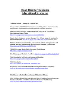Microsoft Word - Flood Education resourcesdoc