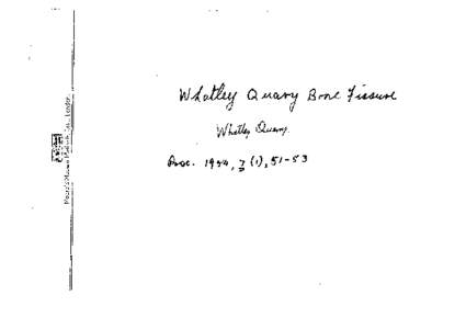 UBSS Museum Catalogue M16 Whatley Quarry Bone Fissure