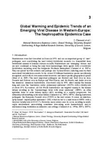 3 Global Warming and Epidemic Trends of an Emerging Viral Disease in Western-Europe: