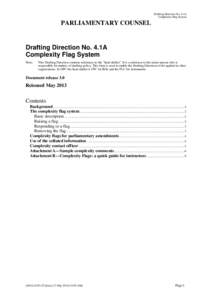 Drafting Direction No. 4.1A
Complexity Flag System