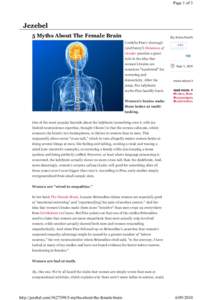 Page 1 of 3  Jezebel 5 Myths About The Female Brain  By Anna North