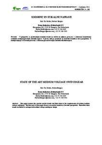10. KONFERENCA SLOVENSKIH ELEKTROENERGETIKOV – Ljubljana 2011 CIRED ŠKSODOBNE SN STIKALNE NAPRAVE Bert Ter Hedde, Norbert Borgers Eaton Industries (Netherland) B.V.