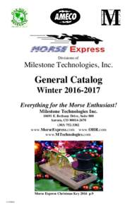 Divisions of  Milestone Technologies, Inc. General Catalog Winter
