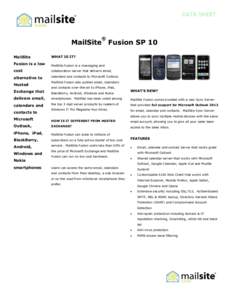 DATA SHEET  ® MailSite Fusion SP 10 MailSite