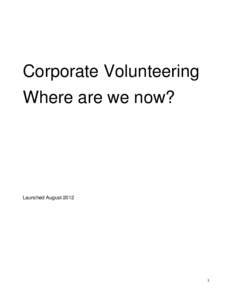 Microsoft Word - Corporate Volunteering- Where are we now.doc