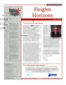 Heights Horizons Summer 2014 City Calendar: July 2014