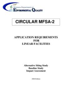 CIRCULAR MFSA-2  APPLICATION REQUIREMENTS FOR LINEAR FACILITIES