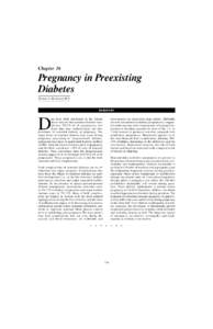 Chapt.36 - Pregnancy in Preexisting Diabetes