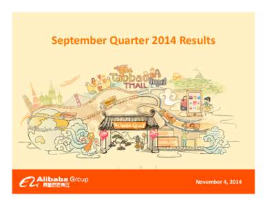 September Quarter 2014 Results  November 4, 2014 Disclaimer