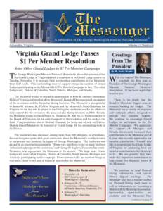 Alexandria, Virginia  Volume 11, Number 4 Virginia Grand Lodge Passes $1 Per Member Resolution