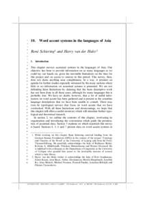 Word accent systems in the languages of Asia