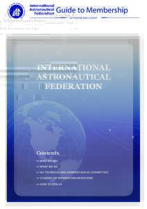 Guide to Membership  INTERNATIONAL ASTRONAUTICAL FEDERATION
