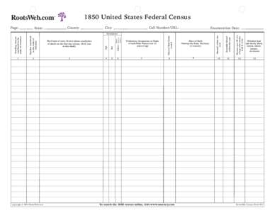 1850 United States Federal Census  RootsWeb.com SM