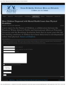 More Children Diagnosed with Mental Health Issues than Physical Disabilities