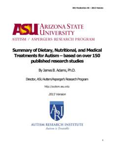 Health / Medicine / Personal life / Autism / Psychiatric diagnosis / Nutrition / Causes of autism / Autism therapies