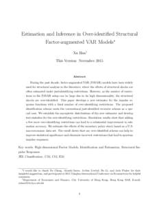 Estimation and Inference in Over-identified Structural Factor-augmented VAR Models∗ Xu Han† This Version: NovemberAbstract