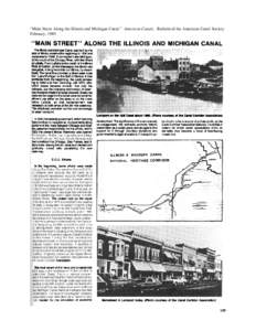 “Main Street Along the Illinois and Michigan Canal.” American Canals. Bulletin of the American Canal Society February, [removed]  