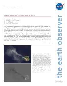The Earth Observer. May - June[removed]Volume 25, Issue 3.  Editor’s Corner