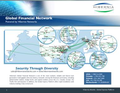NETWORKS  Global Financial Network Powered by Hibernia Networks  To Albany