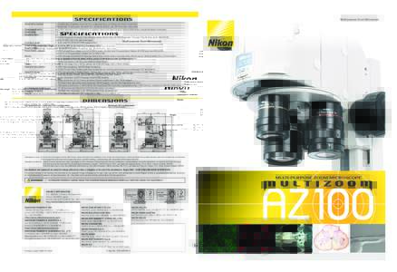 Multi-purpose Zoom Microscope Observation method Total magnification Zoom range Eyepiece tubes