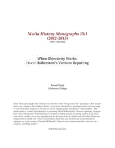 Media History Monographs 15:ISSN	
     	
  