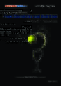 Scientific Program  conferenceseries.com 2nd International Conference on  Food Chemistry and Nutrition