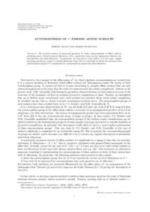 TRANSACTIONS OF THE AMERICAN MATHEMATICAL SOCIETY Volume 00, Number 0, Pages 000–000 SXXAUTOMORPHISMS OF A1 -FIBERED AFFINE SURFACES