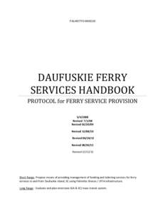 DAUFUSKIE FERRY SERVICES HANDBOOK