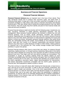 Occupation Information - Business and Financial Operations