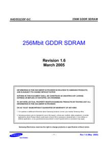 256M GDDR SDRAM  K4D553235F-GC 256Mbit GDDR SDRAM Revision 1.6