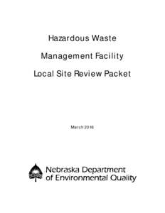 Hazardous Waste Management Facility Local Site Review Packet March 2016